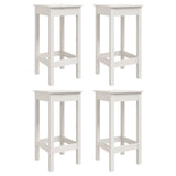 5 Piece Garden Bar Set White Solid Wood Pine