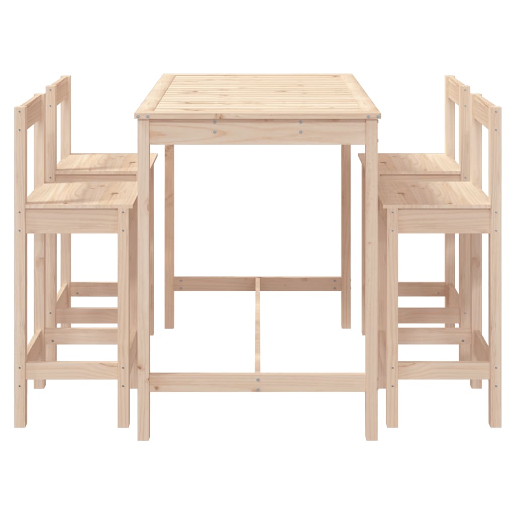 5 Piece Garden Bar Set Solid Wood Pine