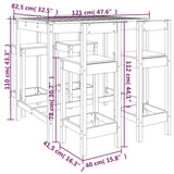 5 Piece Garden Bar Set Solid Wood Pine