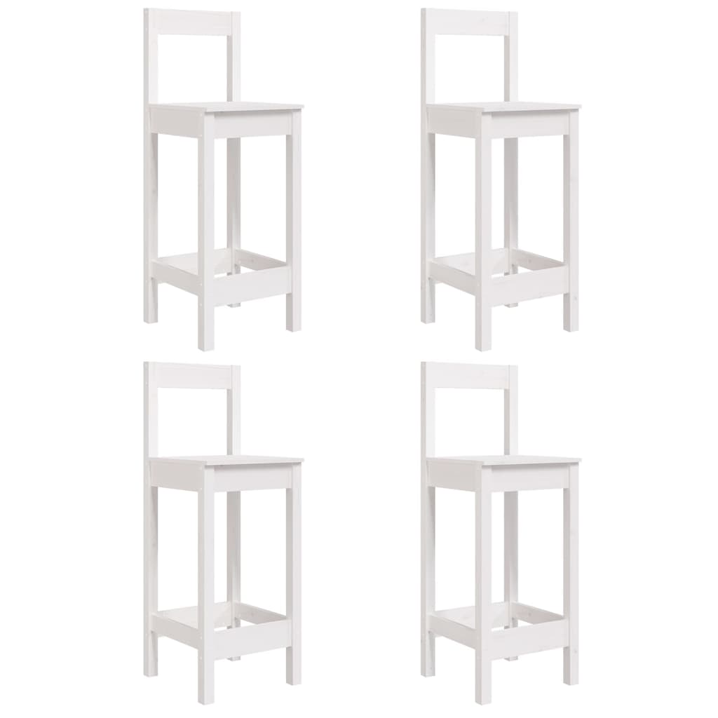 5 Piece Garden Bar Set White Solid Wood Pine