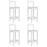 5 Piece Garden Bar Set White Solid Wood Pine