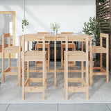 7 Piece Garden Bar Set Solid Wood Pine