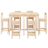 7 Piece Garden Bar Set Solid Wood Pine