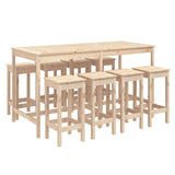 9 Piece Garden Bar Set Solid Wood Pine