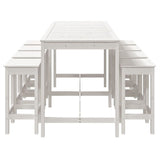 9 Piece Garden Bar Set White Solid Wood Pine