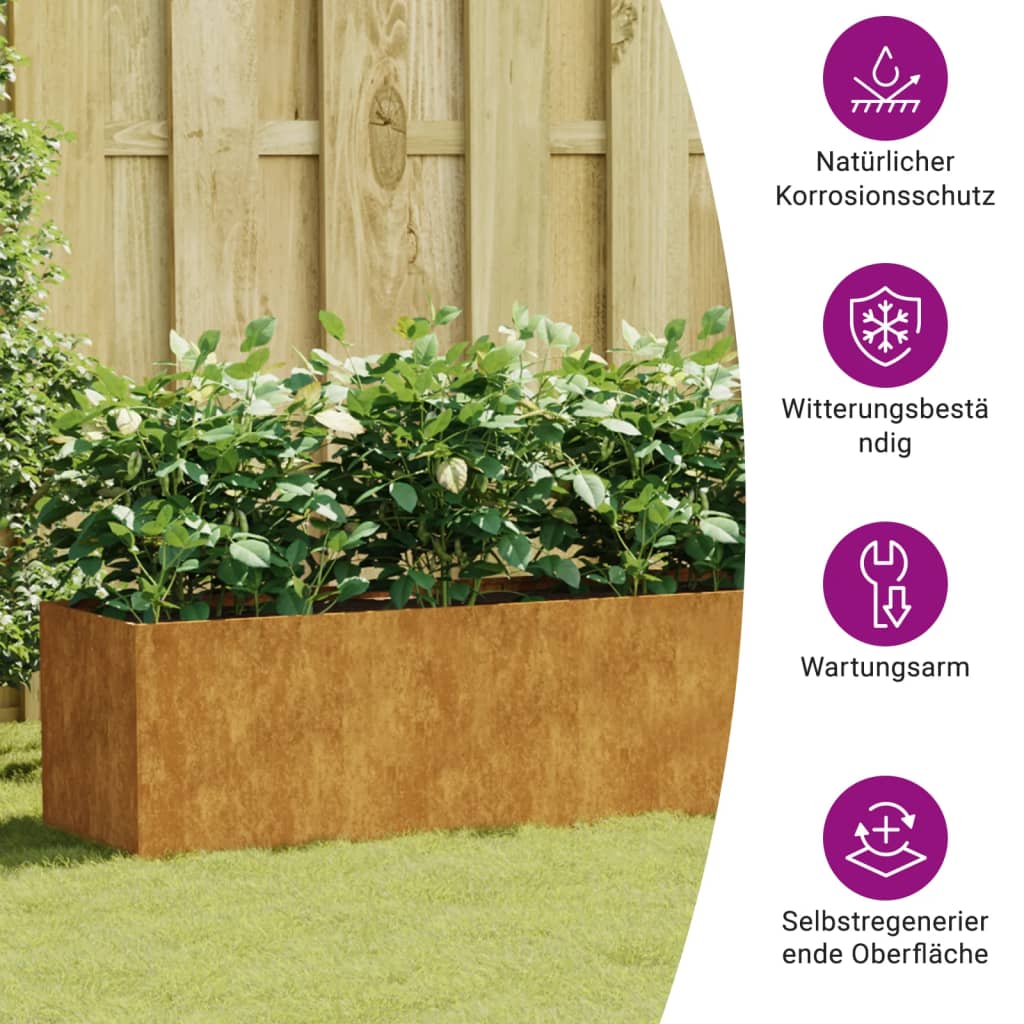 Garden Raised Bed 280x40x40 cm Corten Steel