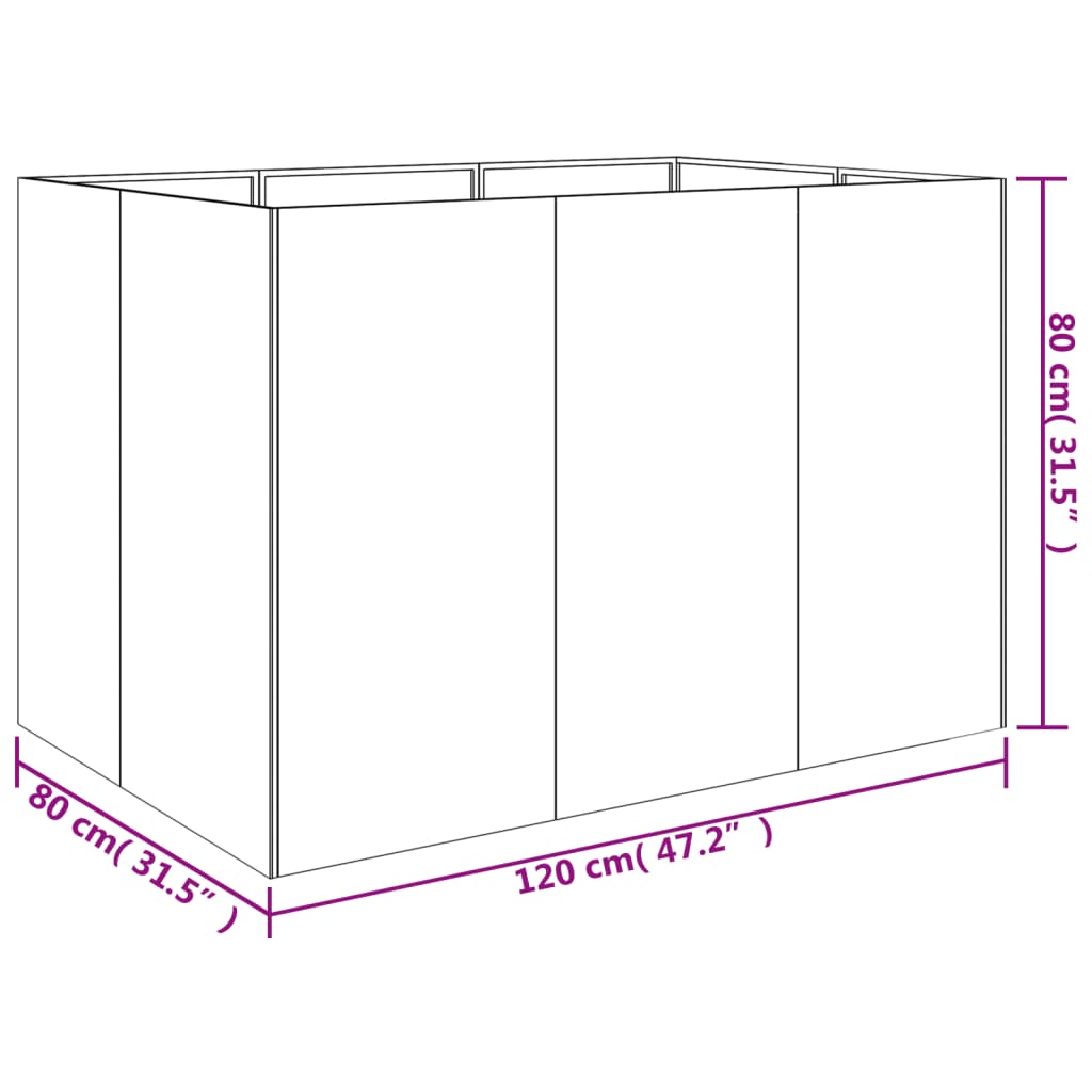 Garden Raised Bed 120x80x80 cm Corten Steel