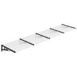Door Canopy Black and Transparent 396x90 cm Polycarbonate