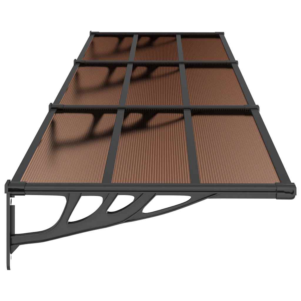 Door Canopy Black 358.5x90 cm Polycarbonate