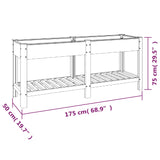 Garden Raised Bed with Shelf Grey 175x50x75 cm WPC