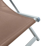 Folding Beach Chairs 2 pcs Brown Aluminium and Textilene