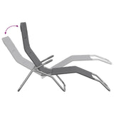 Folding Sun Loungers 2 pcs Grey Textilene&Powder-coated Steel