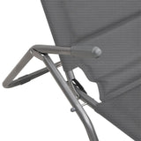 Folding Sun Loungers 2 pcs Grey Textilene&Powder-coated Steel