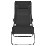 Folding Sun Loungers 2 pcs Black Textilene&Powder-coated Steel