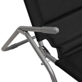 Folding Sun Loungers 2 pcs Black Textilene&Powder-coated Steel