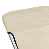 Folding Beach Chairs 2 pcs Cream Textilene&Powder-coated Steel