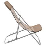 Folding Beach Chairs 2 pcs Taupe Textilene&Powder-coated Steel