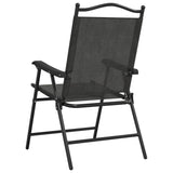 Folding Garden Chairs 2 pcs Melange Grey Steel and Textilene