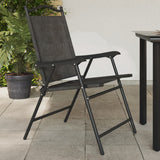 Folding Garden Chairs 2 pcs Melange Grey Steel and Textilene