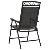 Folding Garden Chairs 2 pcs Melange Grey Steel and Textilene