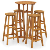 5 Piece Garden Bar Set Solid Wood  Acacia