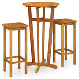 3 Piece Garden Bar Set Solid Wood  Acacia