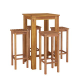 5 Piece Garden Bar Set Solid Wood  Acacia