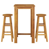 3 Piece Garden Bar Set Solid Wood  Acacia