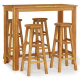 5 Piece Garden Bar Set Solid Wood  Acacia