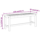 vidaXL Garden Bench 110x35x45 cm Solid Wood Acacia