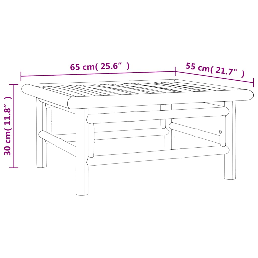 Garden Table 65x55x30 cm Bamboo