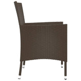 Garden Chairs with Cushions 2 pcs Brown Poly Rattan