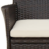 Garden Chairs with Cushions 2 pcs Brown Poly Rattan