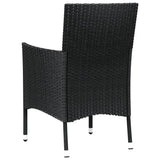 Garden Chairs with Cushions 4 pcs Black Poly Rattan