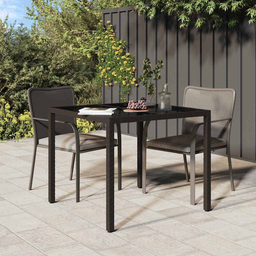 Garden Dining Table Brown 90 x 90 x 75 cm Poly rattan