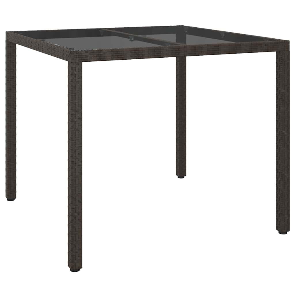 Garden Dining Table Brown 90 x 90 x 75 cm Poly rattan