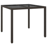 Garden Dining Table Brown 90 x 90 x 75 cm Poly rattan
