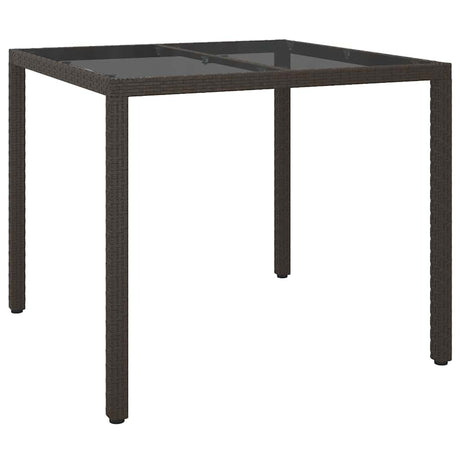 Garden Dining Table Brown 90 x 90 x 75 cm Poly rattan