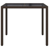 Garden Dining Table Brown 90 x 90 x 75 cm Poly rattan
