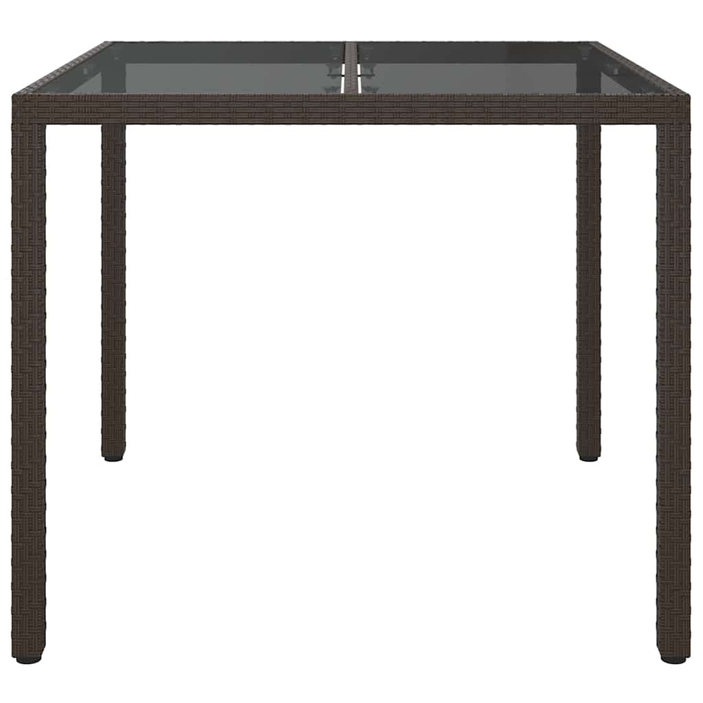 Garden Dining Table Brown 90 x 90 x 75 cm Poly rattan
