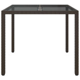 Garden Dining Table Brown 90 x 90 x 75 cm Poly rattan