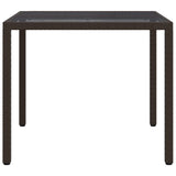 Garden Dining Table Brown 90 x 90 x 75 cm Poly rattan