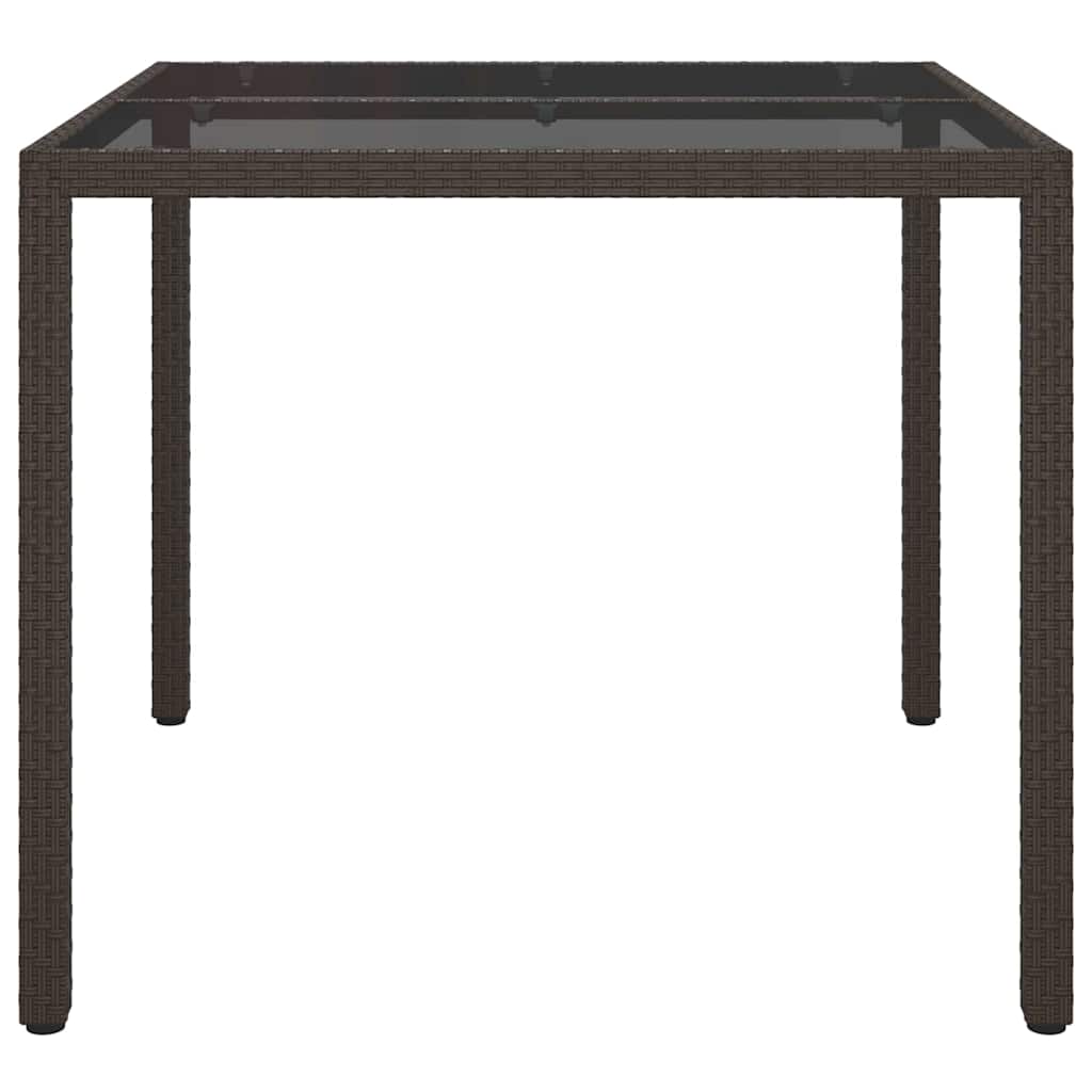 Garden Dining Table Brown 90 x 90 x 75 cm Poly rattan