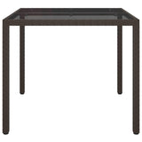 Garden Dining Table Brown 90 x 90 x 75 cm Poly rattan