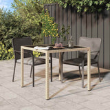 Garden Dining Table Beige 90 x 90 x 75 cm Poly rattan