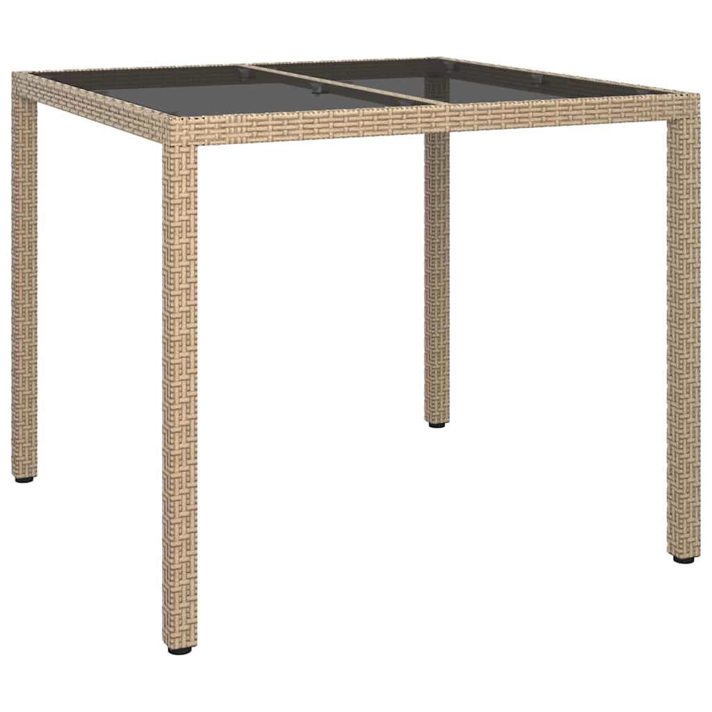 Garden Dining Table Beige 90 x 90 x 75 cm Poly rattan
