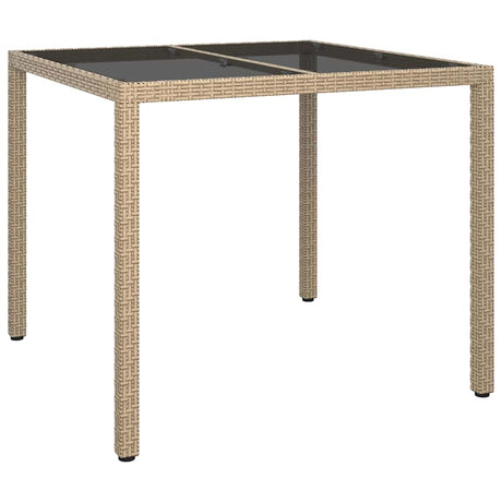 Garden Dining Table Beige 90 x 90 x 75 cm Poly rattan