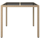 Garden Dining Table Beige 90 x 90 x 75 cm Poly rattan