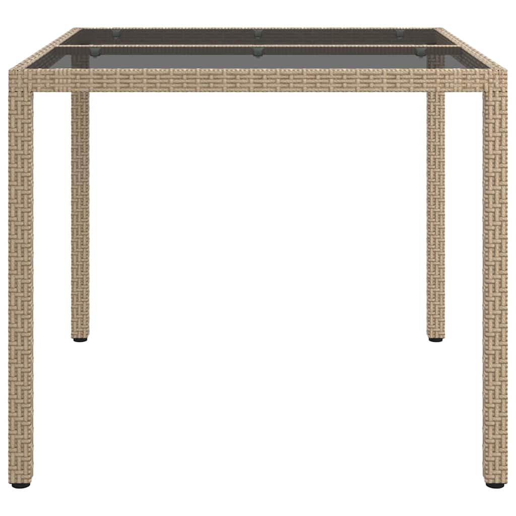 Garden Dining Table Beige 90 x 90 x 75 cm Poly rattan