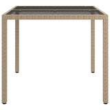 Garden Dining Table Beige 90 x 90 x 75 cm Poly rattan
